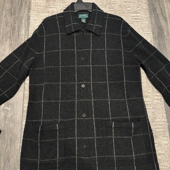 Lauren Ralph Lauren 100% Lambswool Cardigan Sweater Women’s Size L - Picture 2 of 8